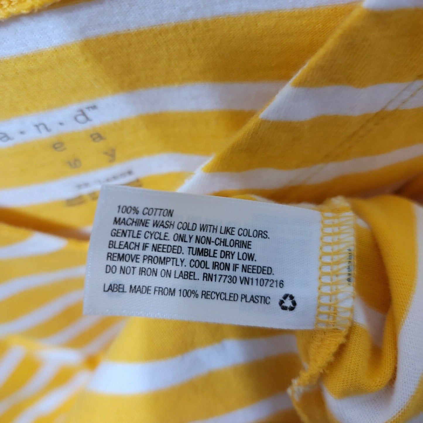 'A New Day' Yellow Striped Ruffle Sleeve T-shirt Top