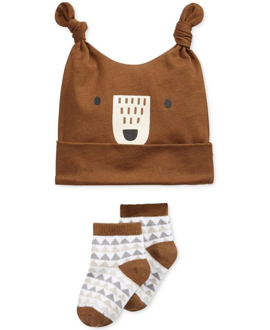 First Impressions 2-pc. Bear Hat & Low-cut Socks Set