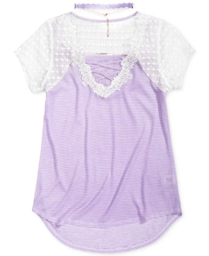 Belle Du Jour Lace-Front Shirt for girls.