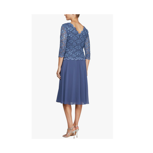 Mock Two-Piece Cocktail Dress by ALEX EVENINGS. Size 16P