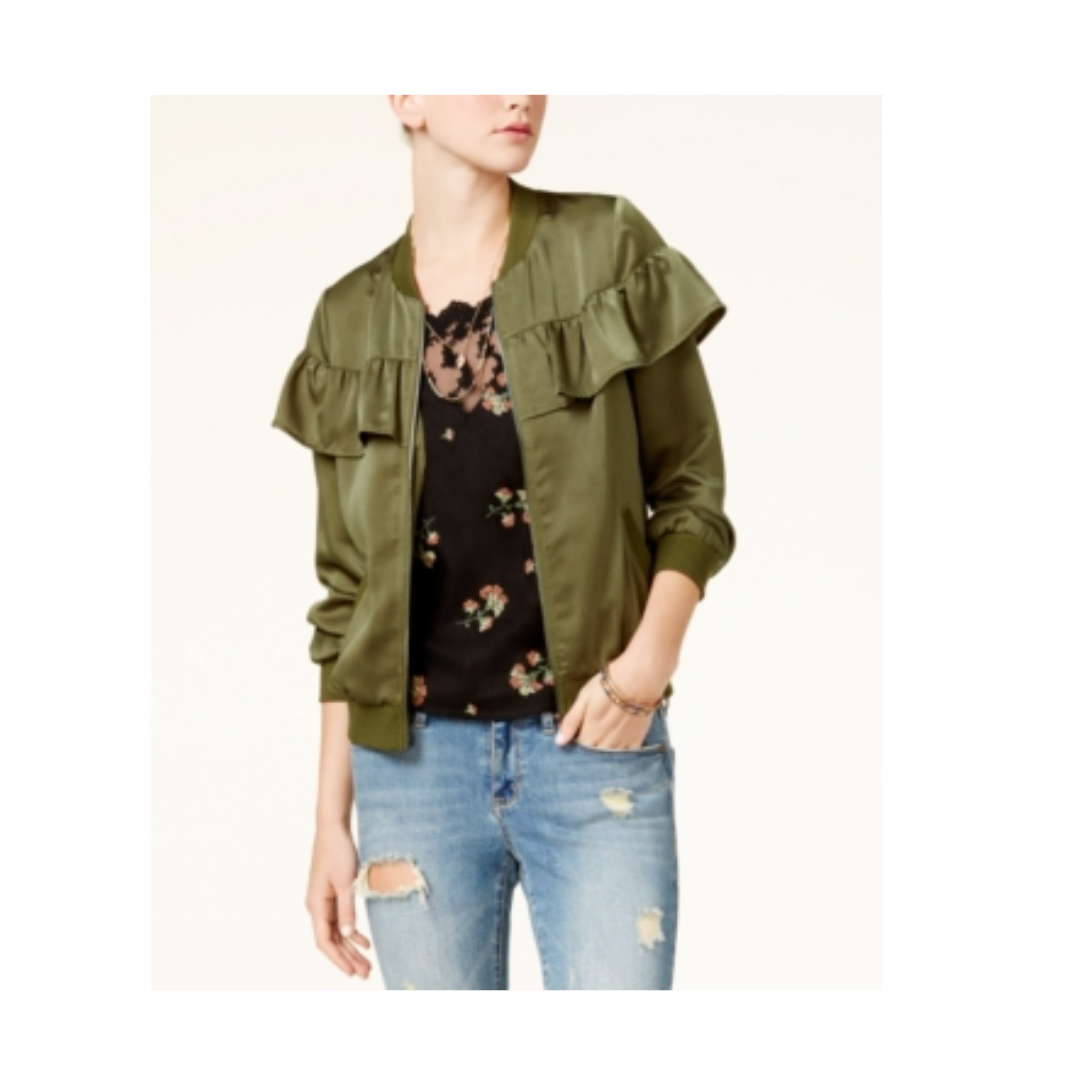 Ruffled Bomber Jacket by American Rag. Juniors. MSRP $80