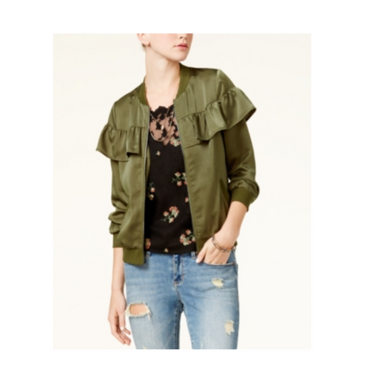 Ruffled Bomber Jacket by American Rag. Juniors. MSRP $80