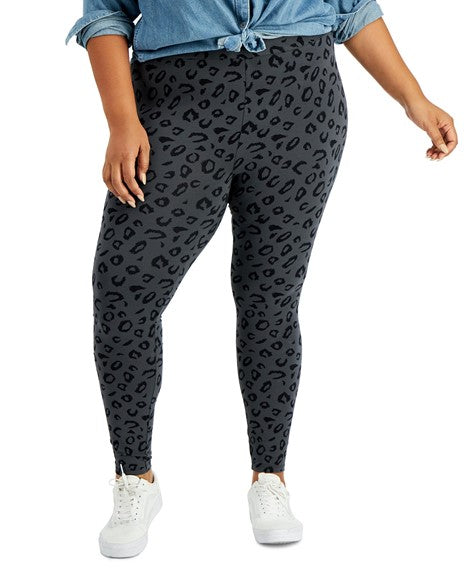 Style & Co Plus Size Printed Leggings. Black Cheetah