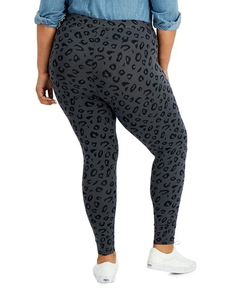 Style & Co Plus Size Printed Leggings. Black Cheetah