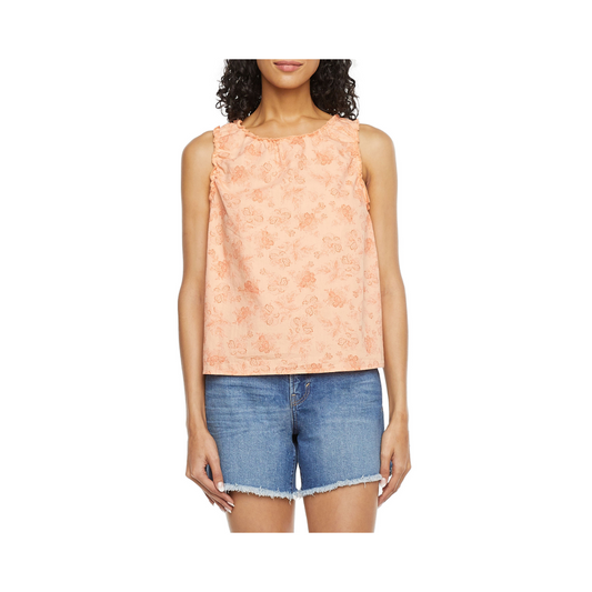 a.n.a Womens Round Neck Sleeveless Tank Top (Beanie Floral)