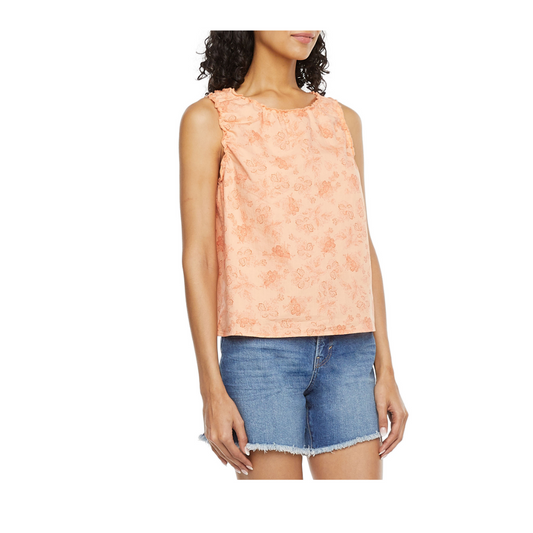 a.n.a Womens Round Neck Sleeveless Tank Top (Beanie Floral)