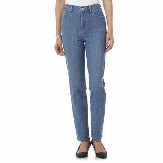 Gloria Vanderbilt Amanda Tapered Jeans, Petite Length. Maya Wash (blue denim). MSRP $45