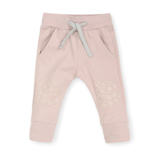 Pale Pink Slim Jogger Crawling Pant - 100% Organic Cotton