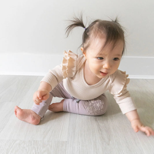 Pale Pink Slim Jogger Crawling Pant - 100% Organic Cotton