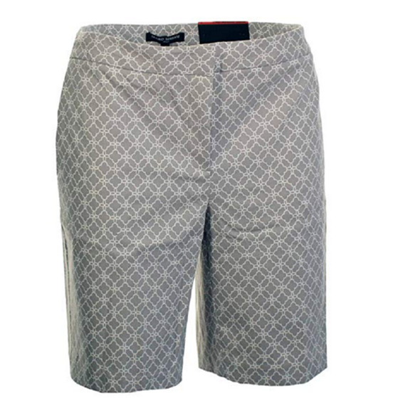 Mario Serrani Italy Bermuda Shorts. Comfort Stretch Tummy Control. Light Grey print.