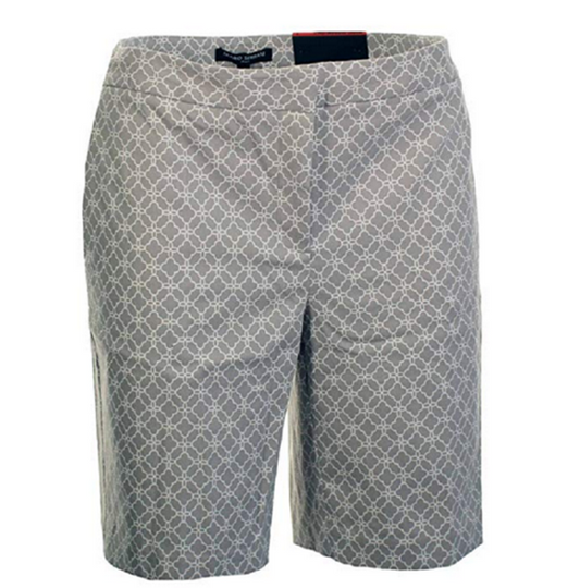 Mario Serrani Italy Bermuda Shorts. Comfort Stretch Tummy Control. Light Grey print.