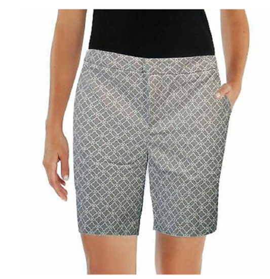 Mario Serrani Italy Bermuda Shorts. Comfort Stretch Tummy Control. Light Grey print.