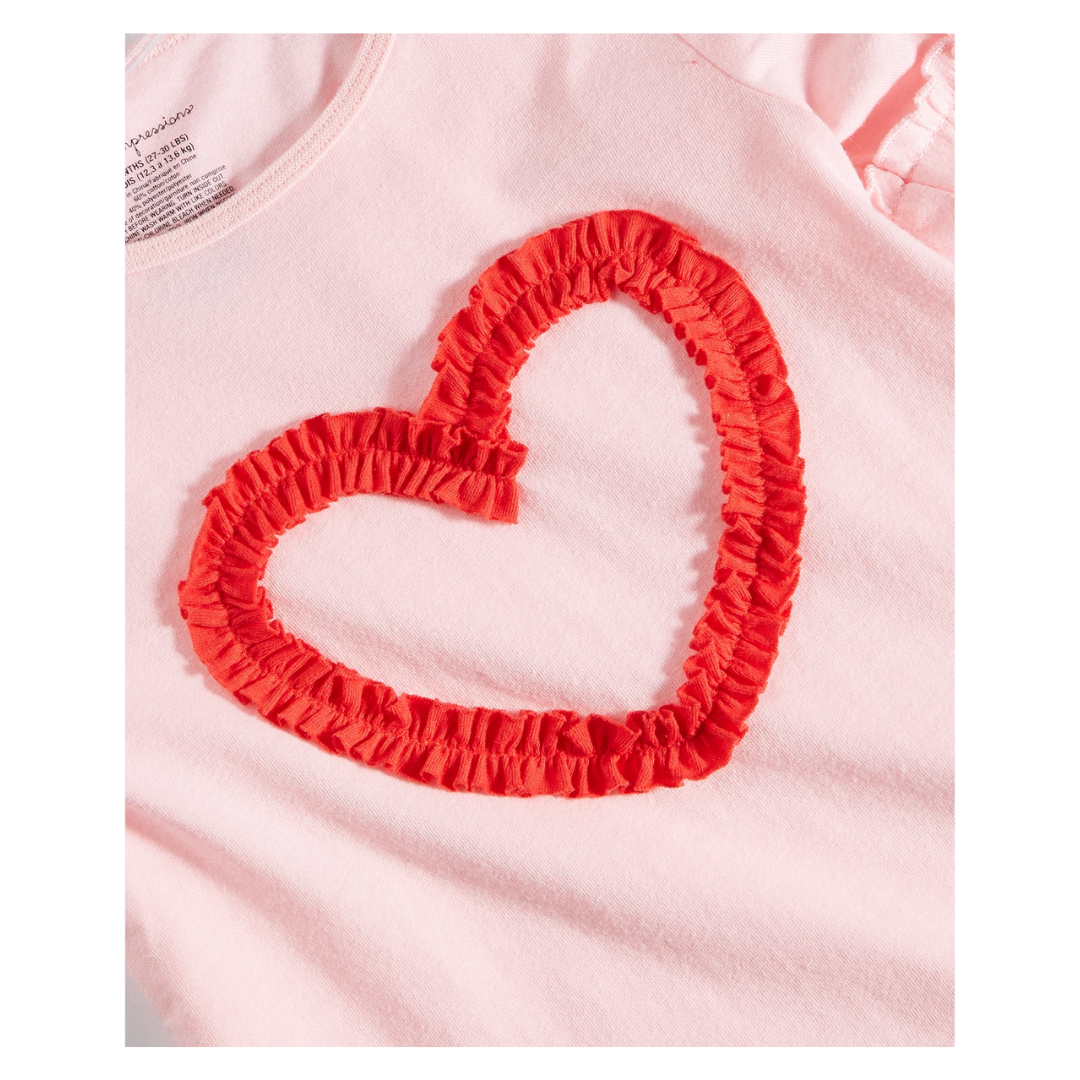 First Impressions Baby Girls Ruched Heart Tunic Top