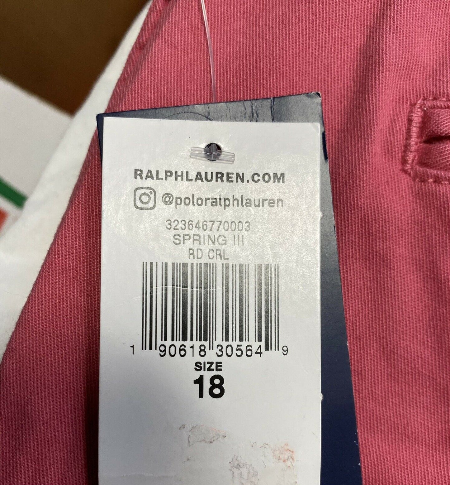 Polo Ralph Lauren Boys' Suffield Belted Stretch Chino Shorts. Coral Red. MSRP $50