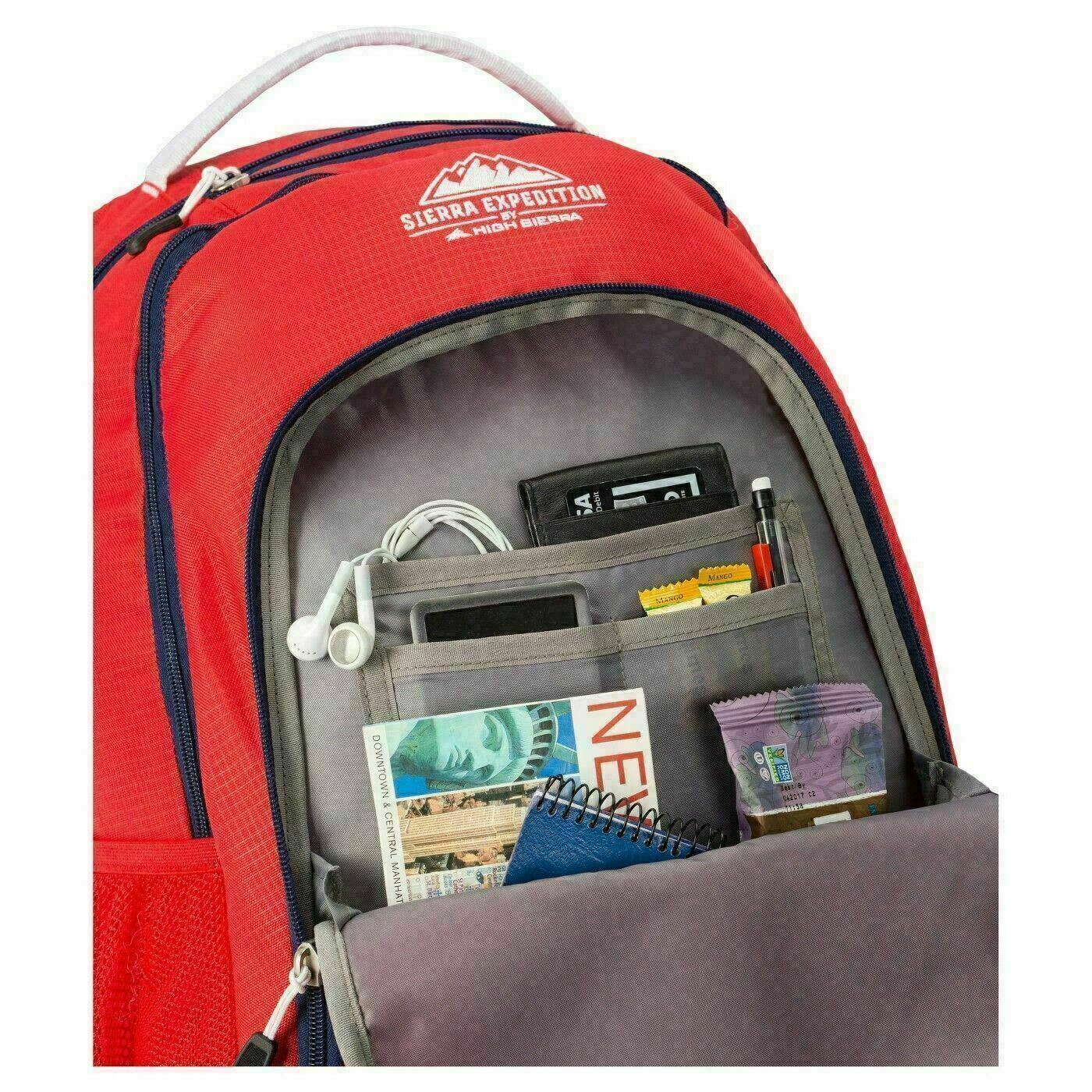 Sierra Expedition Athletic Backpack. Red.