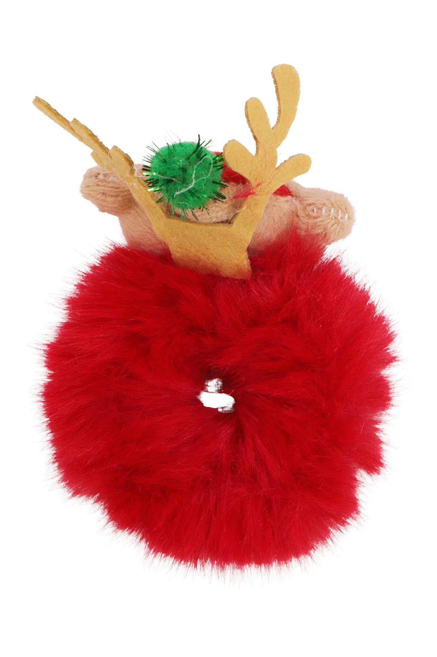 Christmas Charm Fuzzy Faux Fur Scrunchies: ASSORTED / ONE SIZE