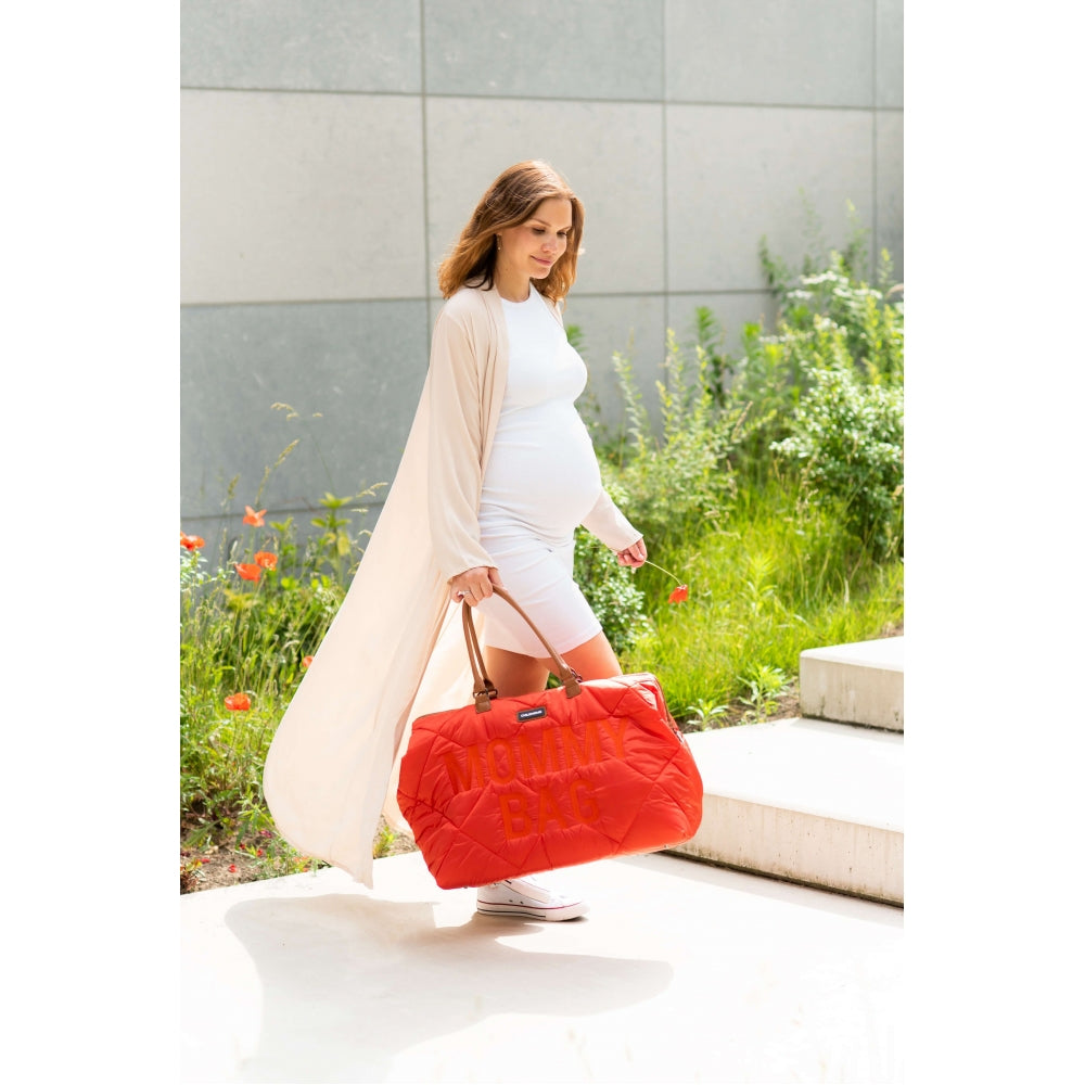 Cloud Comfort Puffer Mommy Bag - Red