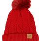 Coil Chevron Knitted Fleece Lined Beanie: ASSORTED / ONE SIZE