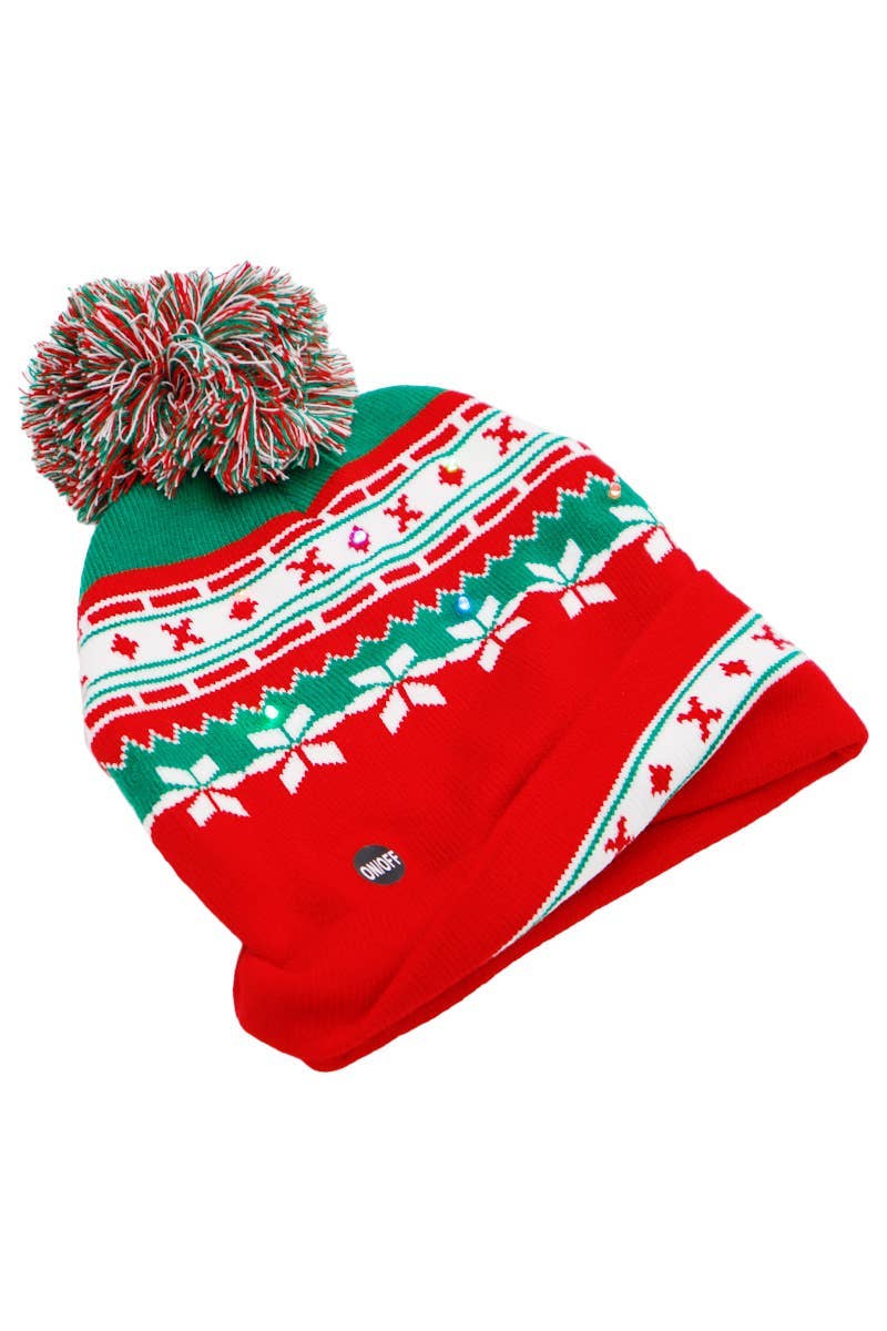 Adults Christmas Led Light-up Cuffed Beanie: ASSORTED / ONE SIZE