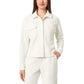 Mondetta Women's Cropped Corduroy Texture Shirt - White