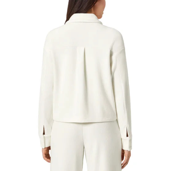 Mondetta Women's Cropped Corduroy Texture Shirt - White