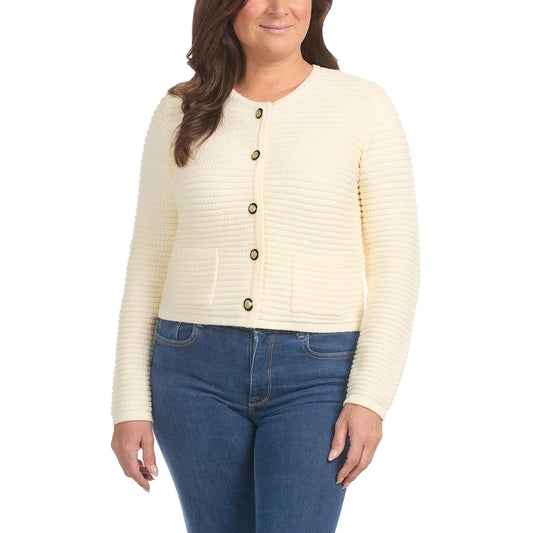 Hilary Radley Button Front Cardigan Beige