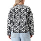 TAHARI Lightweight Quilted Button-up Jacket - Black / White