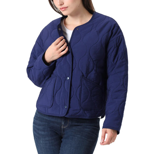 TAHARI Lightweight Quilted Button-up Jacket - Navy