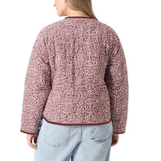 TAHARI Lightweight Quilted Button-up Jacket - Red