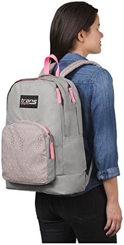 Trans by JanSport Overt 17.5" Laser Lace Backpack - Gray/Pink
