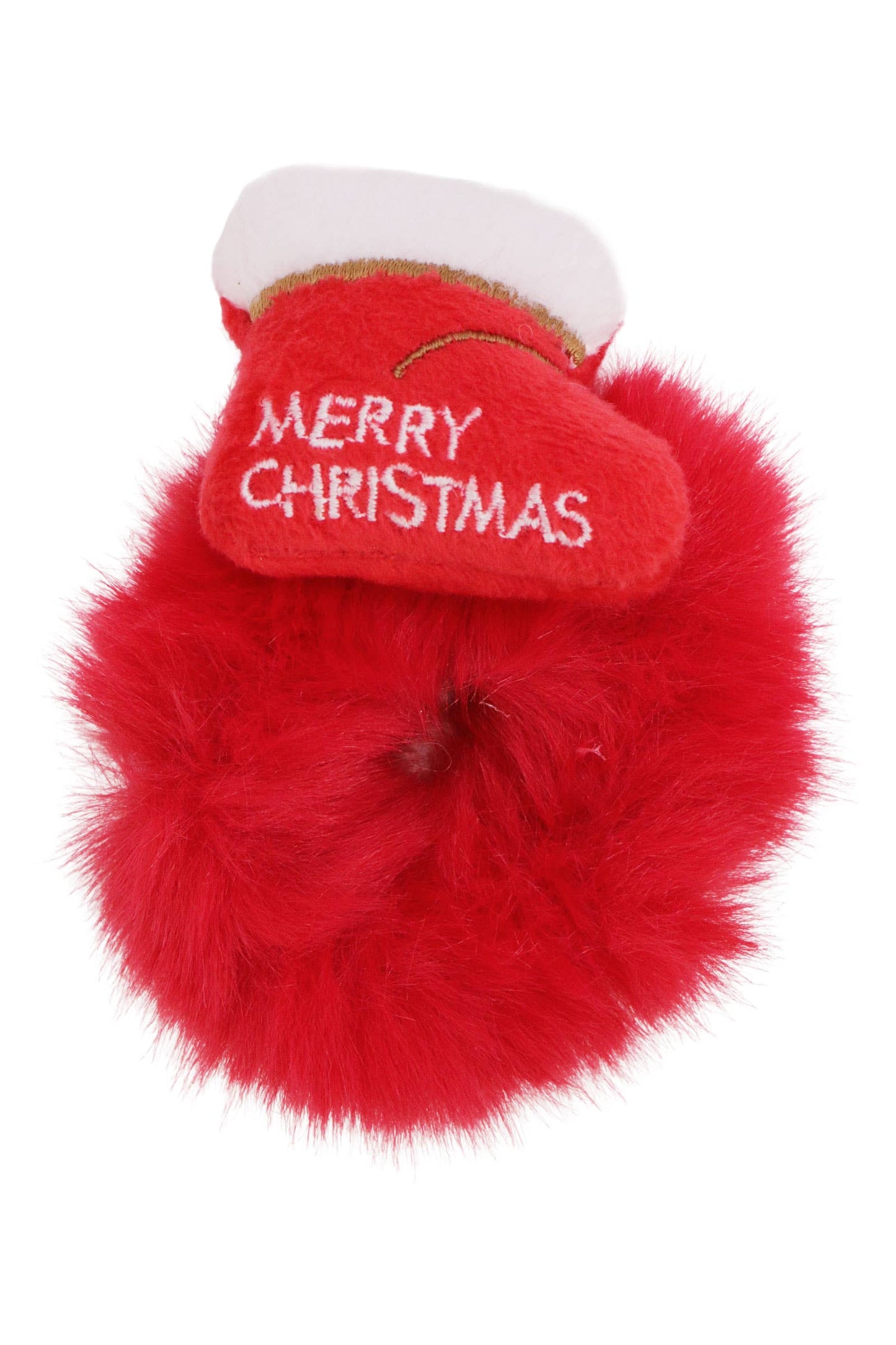 Christmas Charm Fuzzy Faux Fur Scrunchies: ASSORTED / ONE SIZE