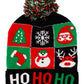 Christmas Festive Single Pom Cuffed Beanie