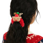 Christmas Charm Fuzzy Faux Fur Scrunchies: ASSORTED / ONE SIZE