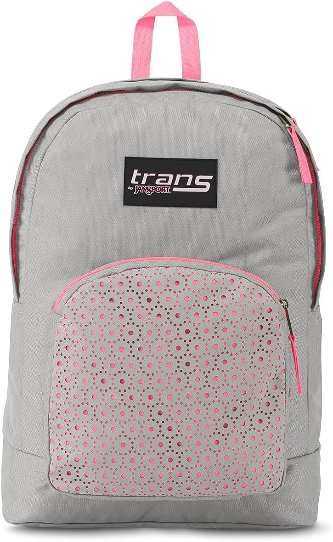 Trans by JanSport Overt 17.5" Laser Lace Backpack - Gray/Pink