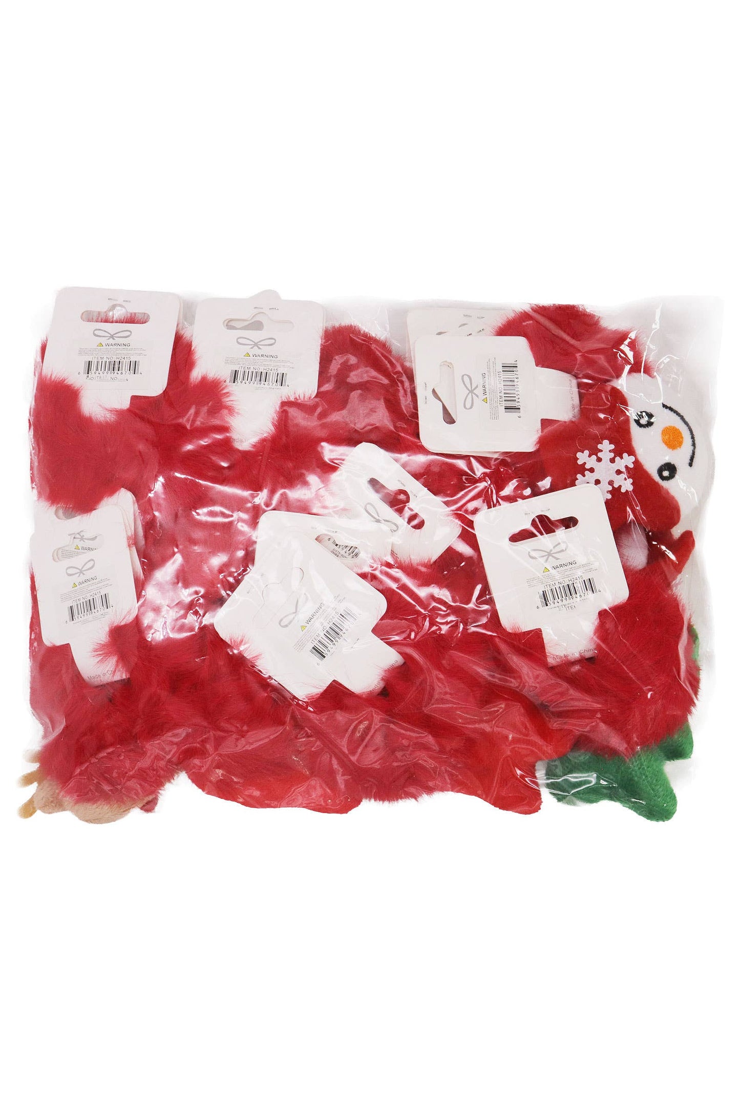 Christmas Charm Fuzzy Faux Fur Scrunchies: ASSORTED / ONE SIZE