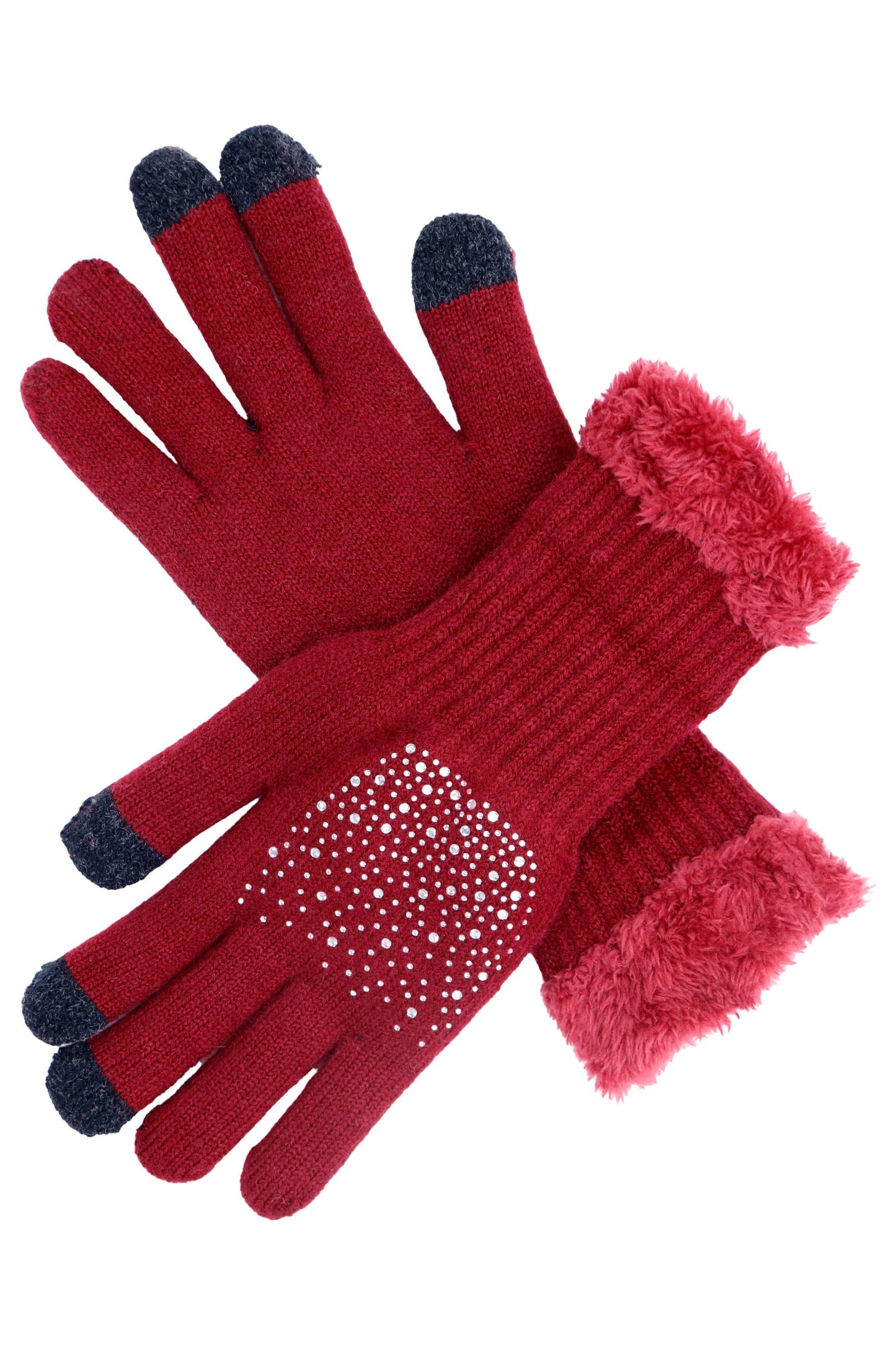 Drizzle Bling Fleece Lined Long Wrist Touchscreen Gloves
