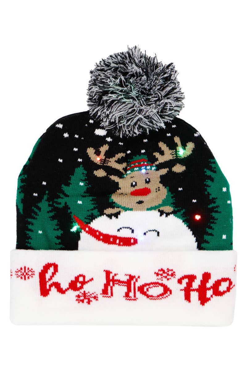 Adults Christmas Led Light-up Cuffed Beanie: ASSORTED / ONE SIZE