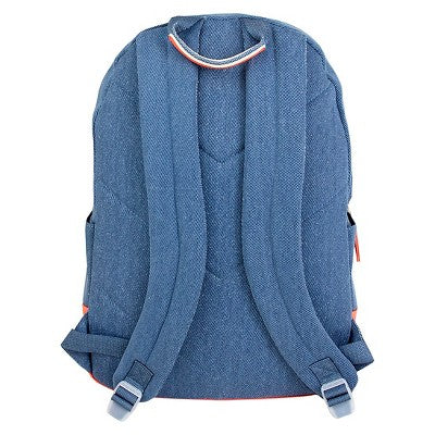 Glitter 17.5" Denim Backpack - Denim/Coral, Pink/Blue