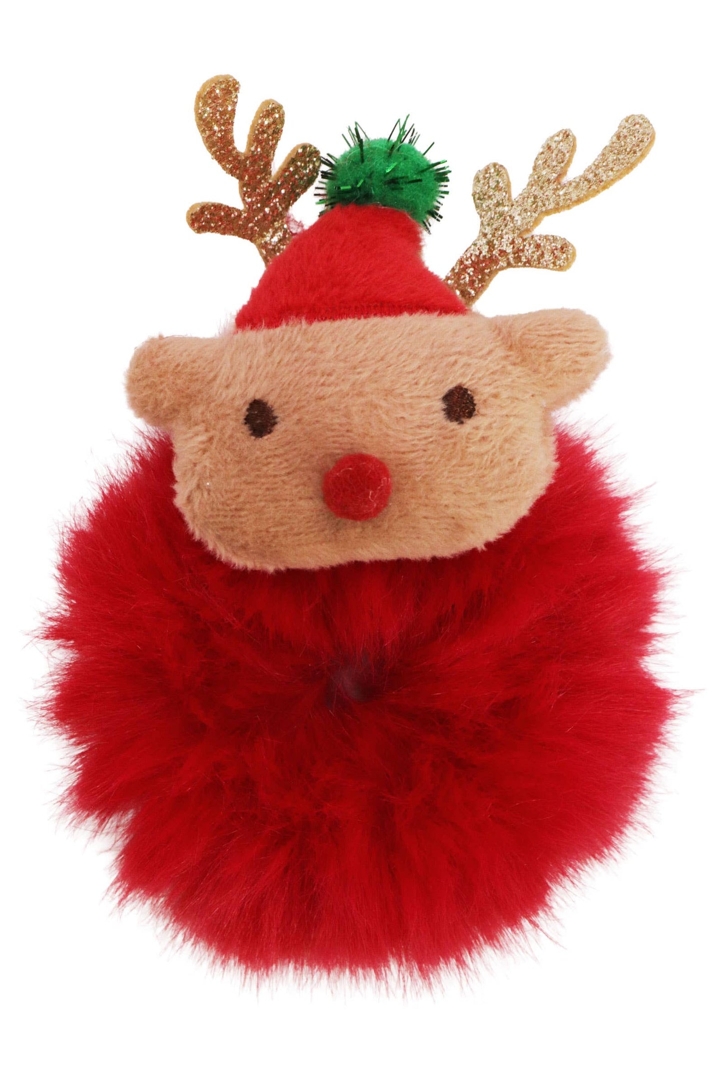Christmas Charm Fuzzy Faux Fur Scrunchies: ASSORTED / ONE SIZE