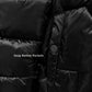 Women's Long Quilted Puffer Jacket with Detachable Hood & Faux Fur Trim Black
