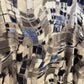 Abstract Print Dress Geometric Inspired Print Blue/Grey
