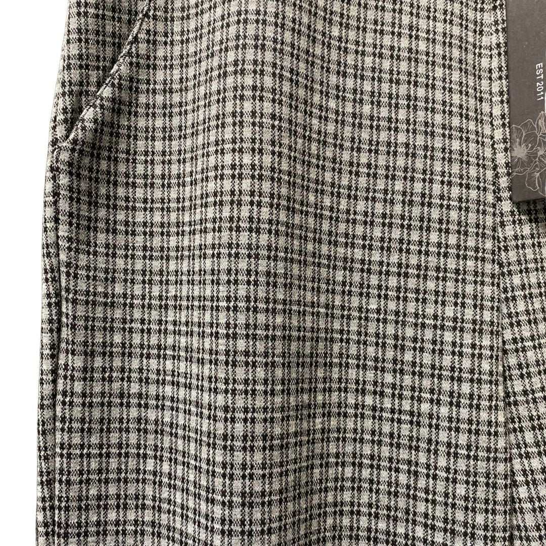Women's Black & Grey Micro Check Pants