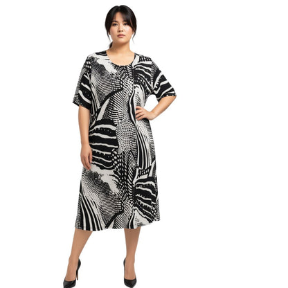 Black & White Swirl Print Dress – Julia Divina