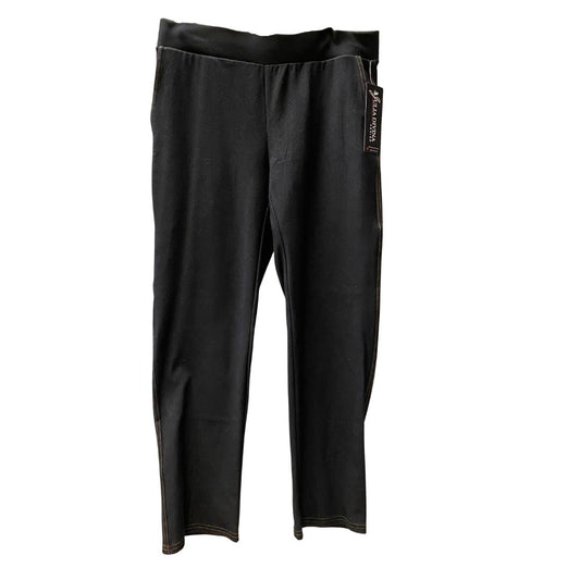 Julia Divina Premium Straight-Leg Pull-On Denim Pant — Soft Black