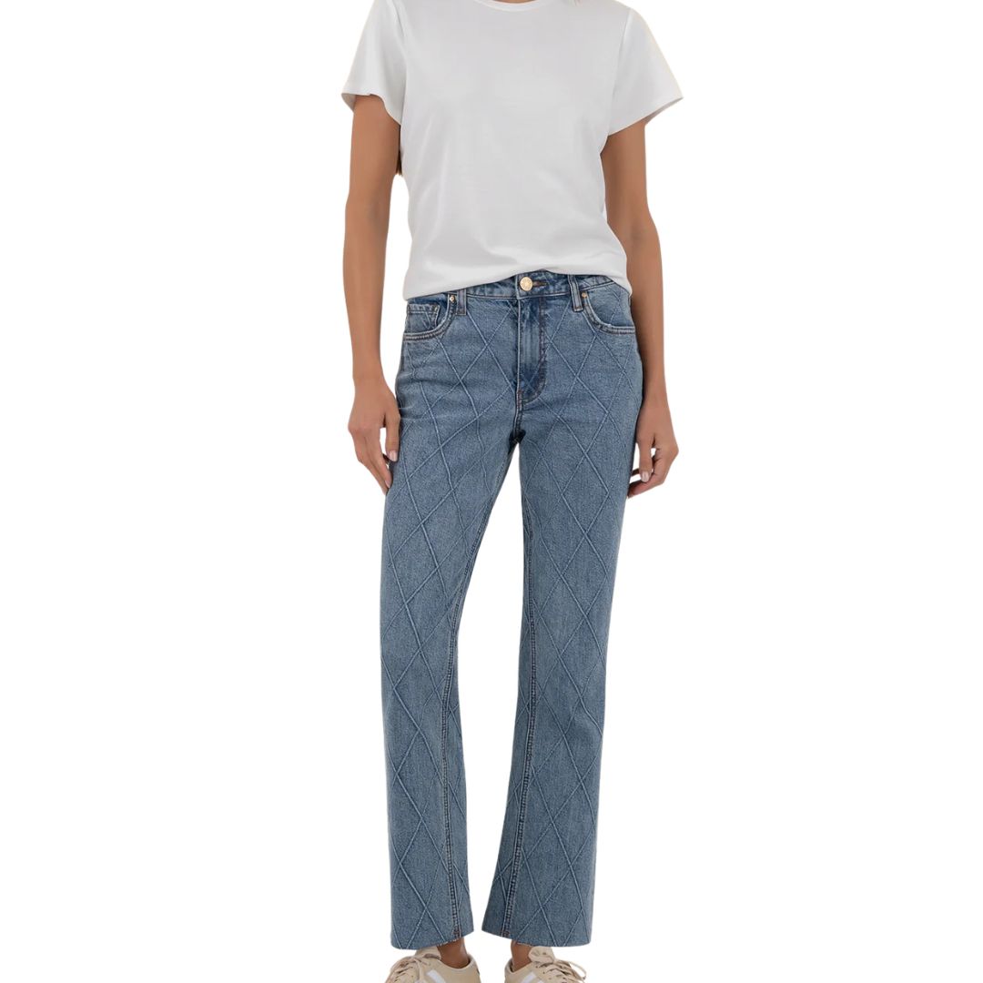 KUT from the Kloth Kelsey High-rise Fab Ab Ankle Flare Leg Women's Jeans