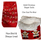 Adult Sherpa Lined Slipper Socks - Mr. & Mrs. Claus