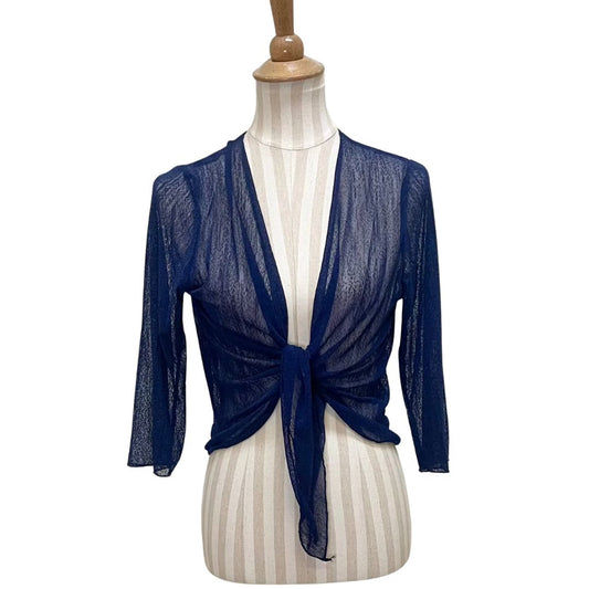 CREATION SOLID MESH BOLERO - NAVY