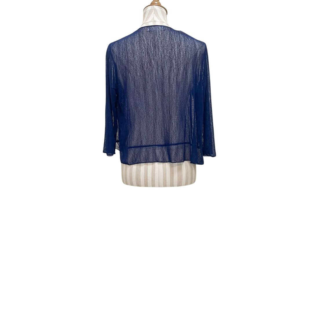 CREATION SOLID MESH BOLERO - NAVY