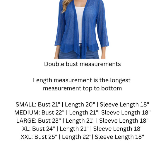 CREATION SOLID MESH BOLERO - ROYAL BLUE