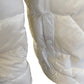 Women's Long Quilted Puffer Jacket with Detachable Hood & Faux Fur Trim White